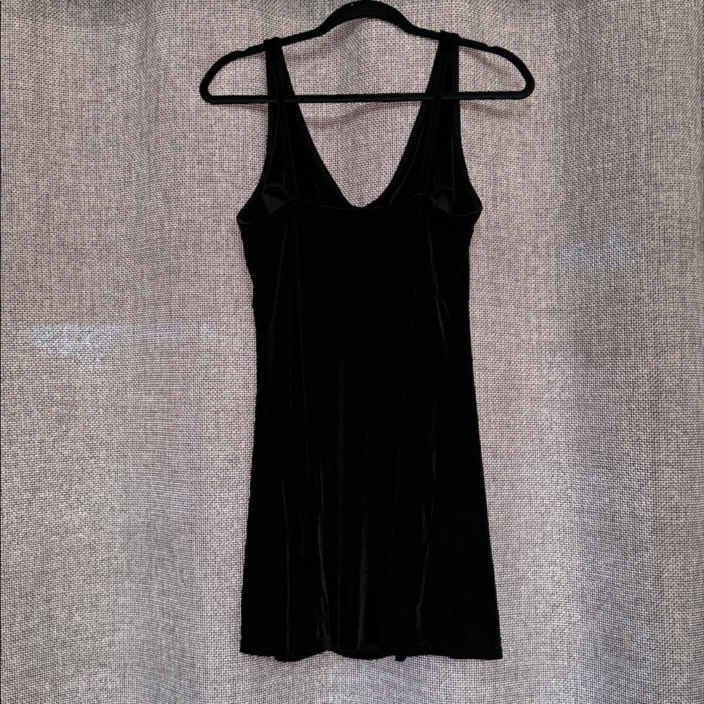 Victoria's Secret Black Velvet Mini Slip Dress Vintage Y2K Gothic Alternative